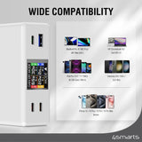 4smarts GaN DIY Mode Skrivbordsladdare - 130W / 3x USB-C & 1x USB-A - Vit