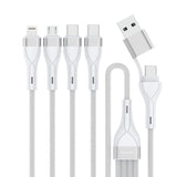 4smarts 4in2 15W Multi-Charging Kabel - 2 x USB-C / Lightning / Micro USB 120cm - Vit