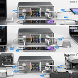 4smarts Lucid GaN DIY Mode Skrivbordsladdare - 300W / 3x USB-C & 1x USB-A - Grå