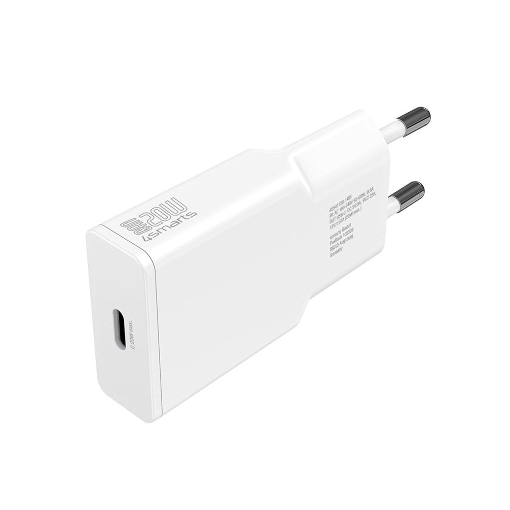 4Smarts PD Slim Väggladdare GaN 20W med USB-C - Vit