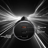 4smarts VoltRoad Ultimate 160W Billaddare med 2 x USB-C 1 x USB-A - Svart