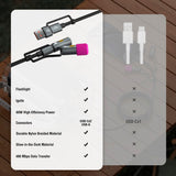 4smarts 4-i-1 USB-C Outdoor Kabelsats - 60W / 1m - Svart