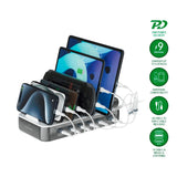 4smarts Laddstation m. 9 Laddningsalternativ - 5x USB-C Kabel & 1x 4-i-2 Multikabel - 100W - Grå / Vit