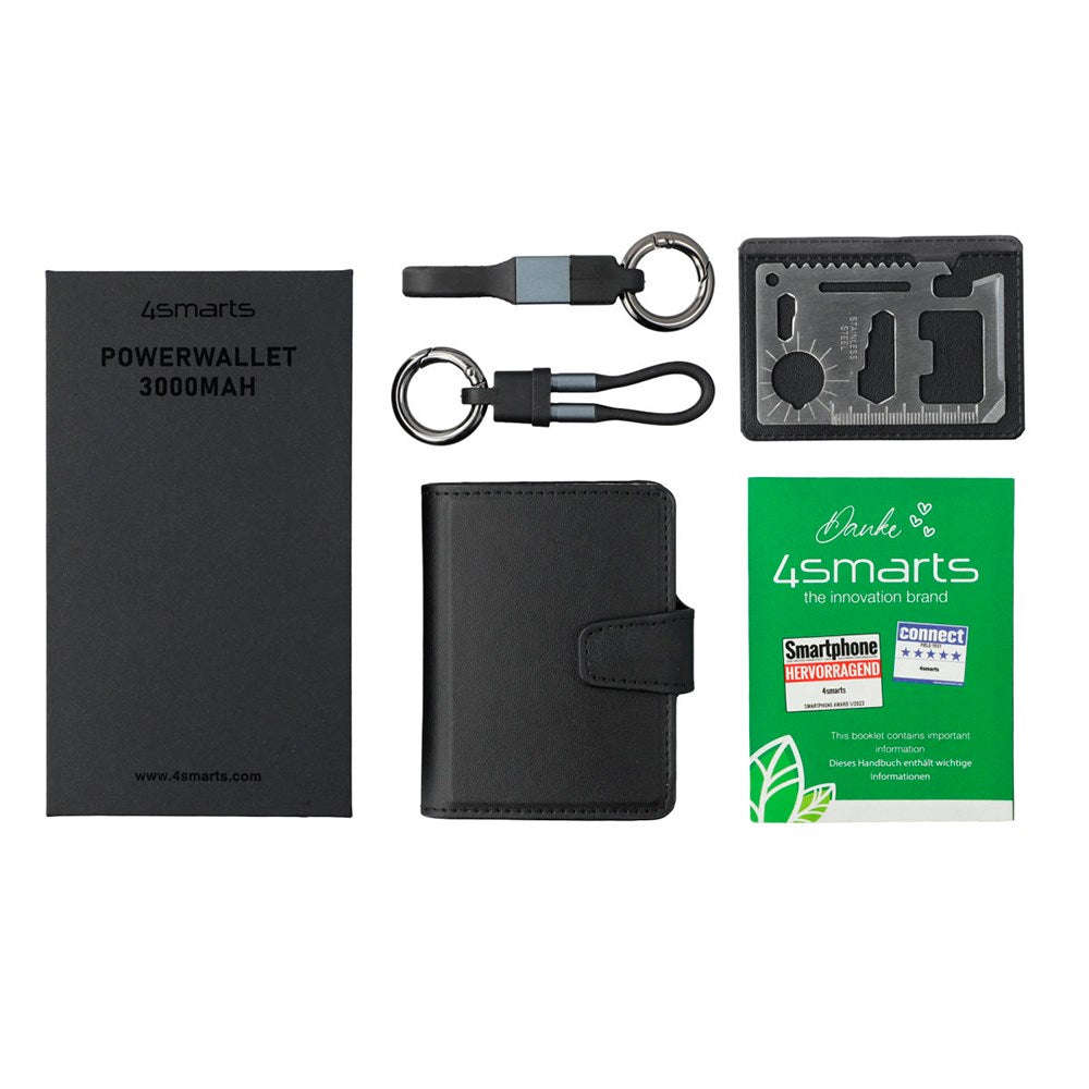 4Smarts PowerBank Wallet 3000 mAh - Svart