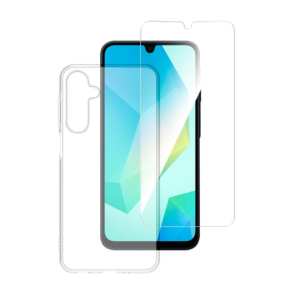 Samsung Galaxy A16 4Smarts 360° Protection Set m. Skal & Skärmskyddsglas - Genomskinlig