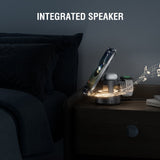 4smarts 3-i-1 Trådlös Laddare med Inbyggd Lampa & Bluetooth för Smartphone / Smartklocka / AirPods - MagSafe / Qi2 Kompatibel - Grå