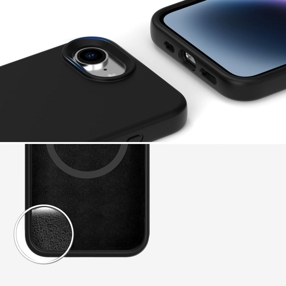 iPhone 16e 4smarts Silikon Skal - MagSafe Kompatibel - Svart