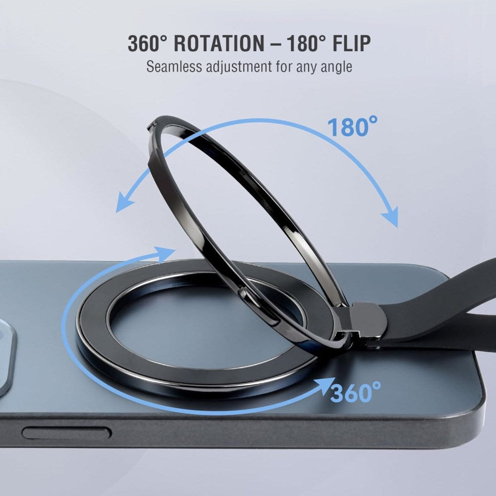 4smarts Magnetisk Finger Ring - MagSafe Kompatibel - 2 st - Svart / Orange