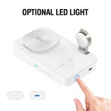 4smarts 3-i-1 Qi2 Trådlös Laddstation - MagSafe Kompatibel - Vit