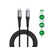 4smarts PrimeCord USB-C till USB-C Kabel 60W - 1.5 m - Svart