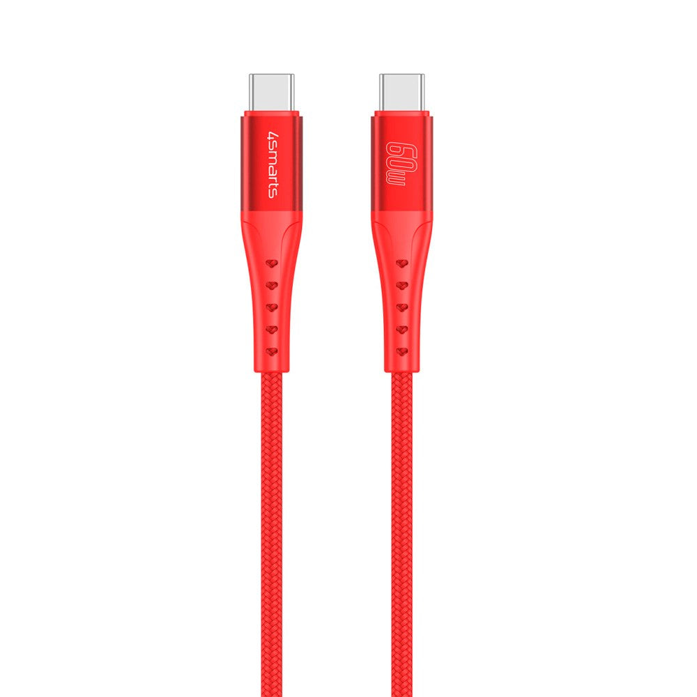 4smarts PrimeCord USB-C till USB-C Kabel 60W - 1.5 m - Röd