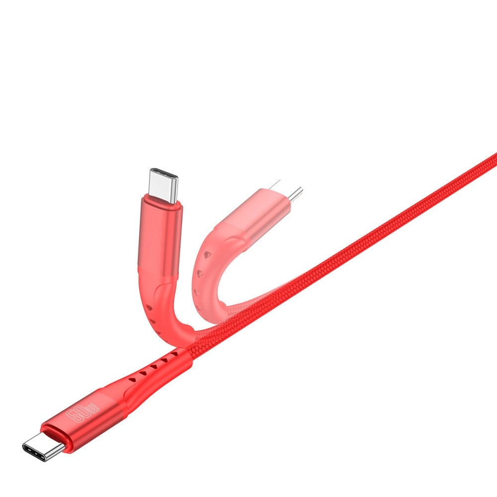 4smarts PrimeCord USB-C till USB-C Kabel 60W - 1.5 m - Röd