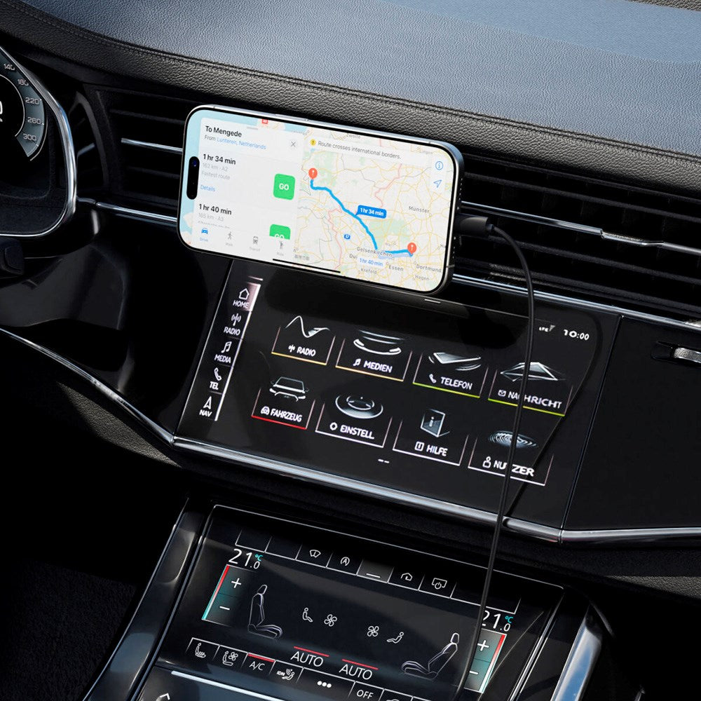 4smarts Qi2 Trådlös Billaddare - MagSafe Kompatibel - Grå