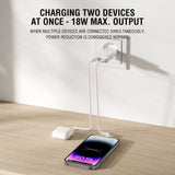 4smarts PDPlug Slim 20W Väggladdare med 1 x USB-A & 1 x USB-A & Inbyggd USB-C Kabel - Vit