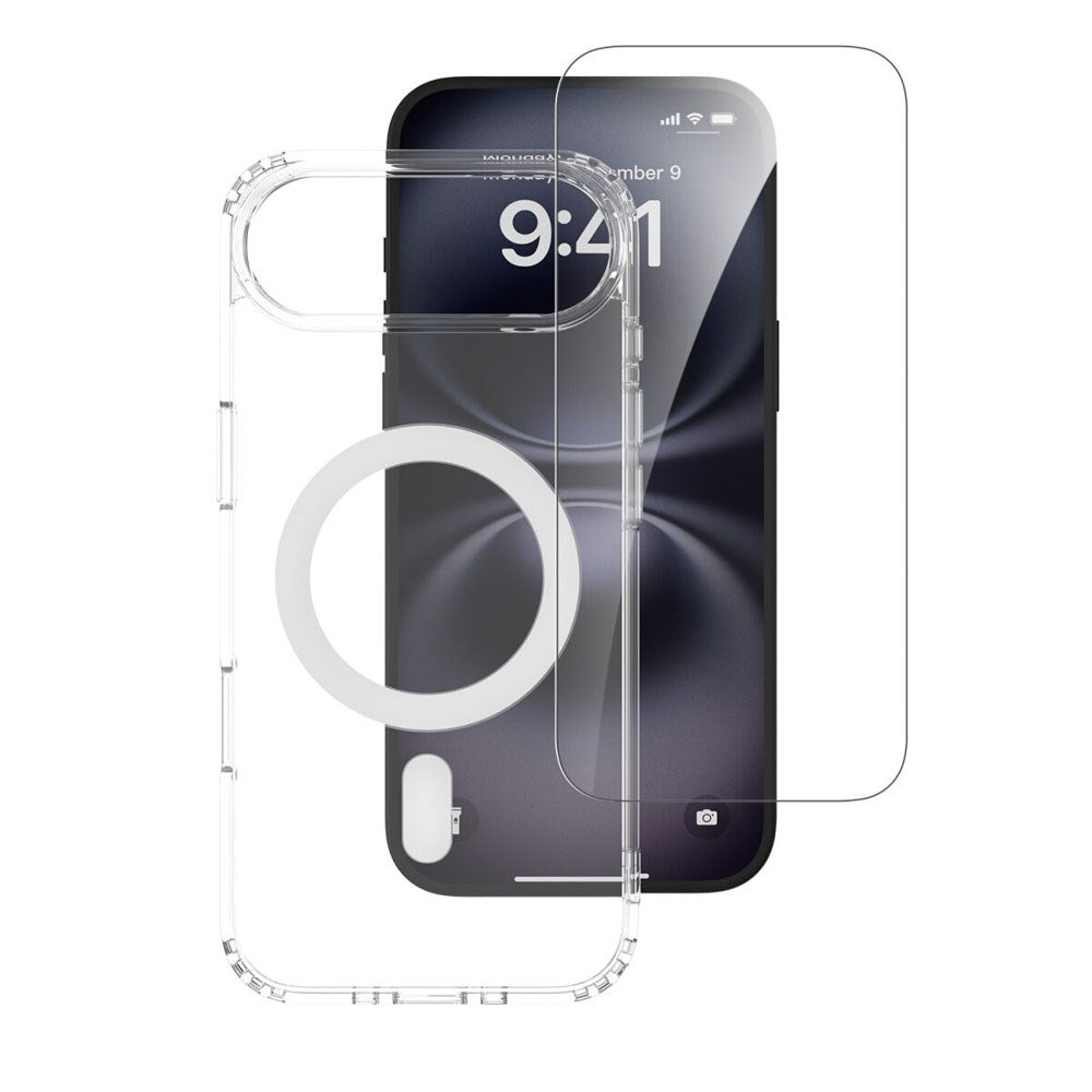 iPhone Air 4Smarts 360° Protection Set m. Skal & Skärmskyddsglas - MagSafe Kompatibel - Genomskinlig