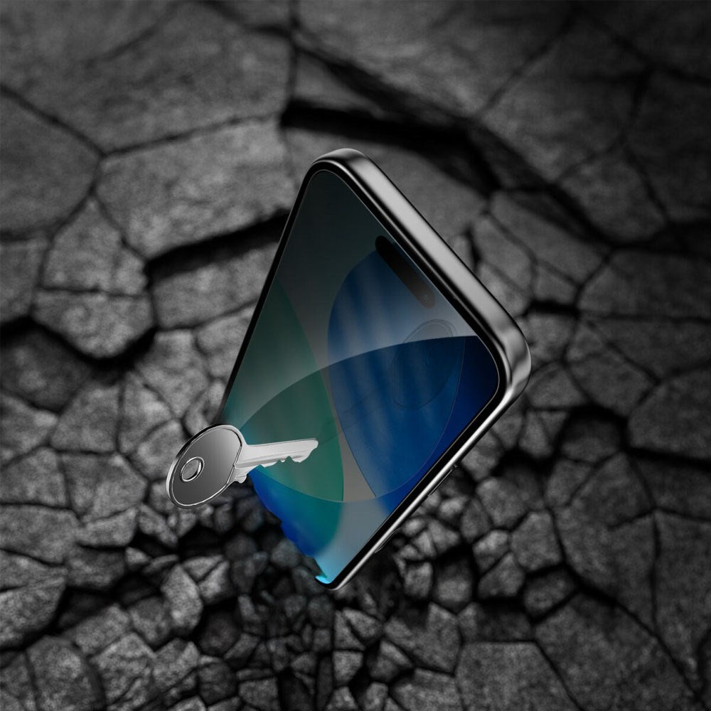 iPhone 17 Pro 4Smarts Second Glass Skärmskydd med Monteringsram - Privacy Funktion - Genomskinlig