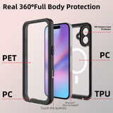 iPhone 17 4Smarts Vattentätt 360 Skal - MagSafe Kompatibelt - Genomskinlig / Svart