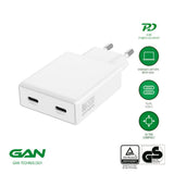 4smarts PDPlug Slim 65W Väggladdare med 2 x USB-C - Vit