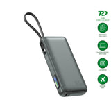 4smarts Enterprise 20 000 mAh 165 W Powerbank med Inbyggd USB-C-Kabel - Grå