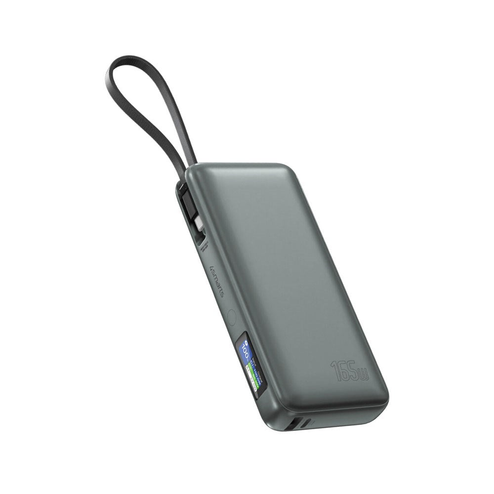 4smarts Enterprise 20 000 mAh 165 W Powerbank med Inbyggd USB-C-Kabel - Grå