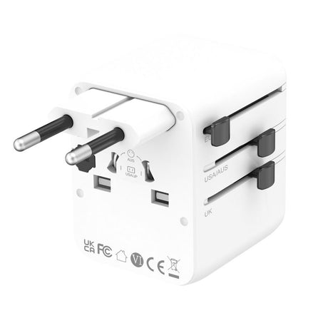4smarts Nomad Universal Reseadapter 20W med 2 x USB-C & 1 x USB-A - Vit
