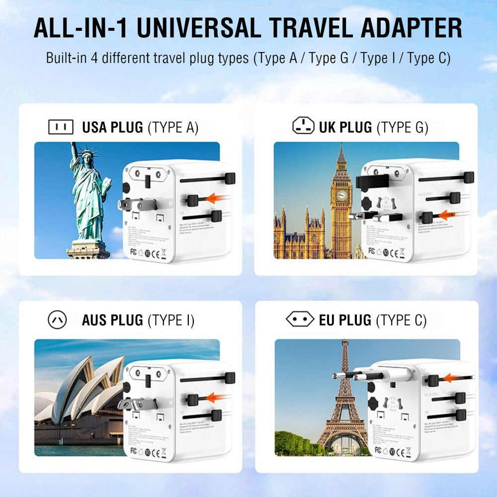 4smarts Nomad Universal Reseadapter 20W med 2 x USB-C & 1 x USB-A - Vit