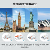 4smarts 25W Reiseadapter for EU/UK/US/AUS med 1 x USB-C 1 x USB-A - Hvit
