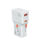 4smarts 25W Reiseadapter for EU/UK/US/AUS med 1 x USB-C 1 x USB-A - Hvit