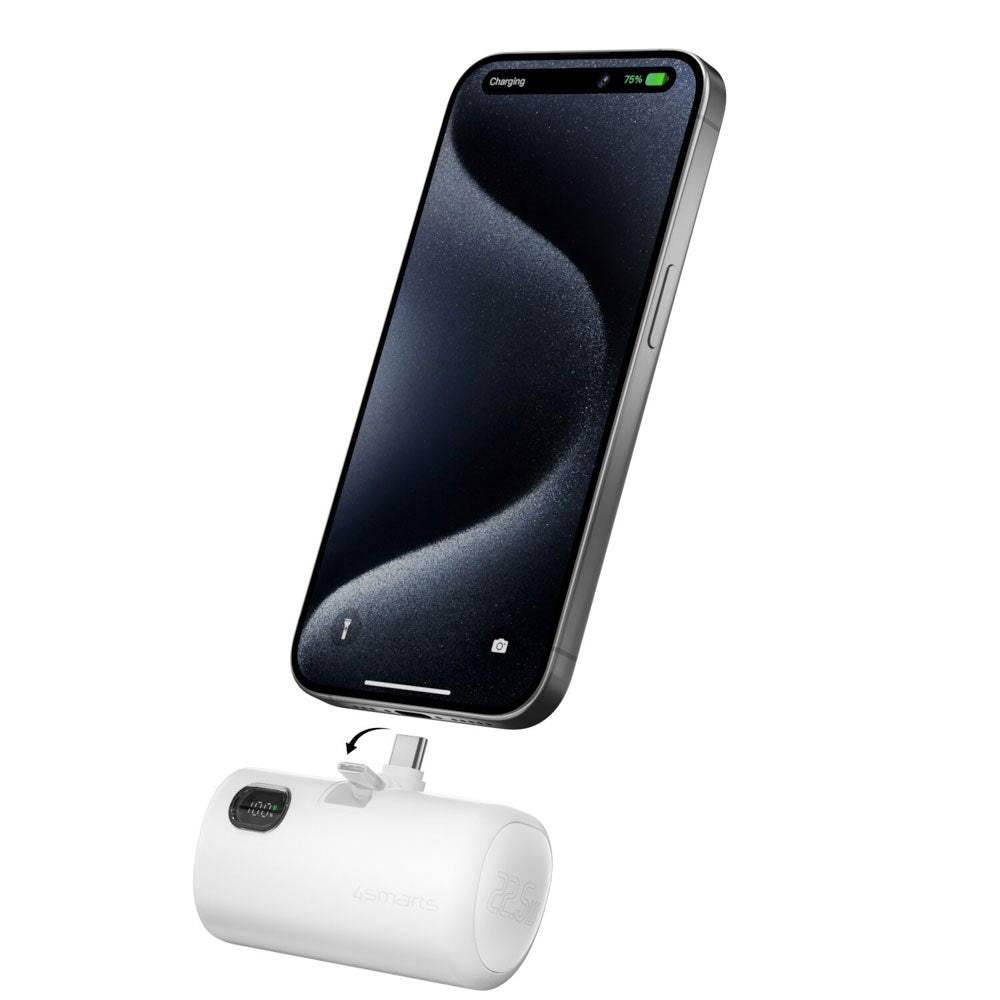 4smarts PicoFold 5000mAh Powerbank 22.5W med USB-C - Vit