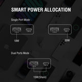 4smarts PDPlug Slim 30W Väggladdare med 1 x USB-C 1 x USB-A - Svart