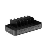 4smarts Laddningsstation m. 9 Laddningsalternativ - 5x USB-C Kabel & 1x 4-i-1 Multikabel - 100W - Svart