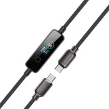 4smarts ScreenCord 240W USB-C till USB-C Kabel med Inbyggd Skärm - 1,2m - Svart