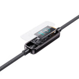4smarts ScreenCord 240W USB-C till USB-C Kabel med Inbyggd Skärm - 1,2m - Svart