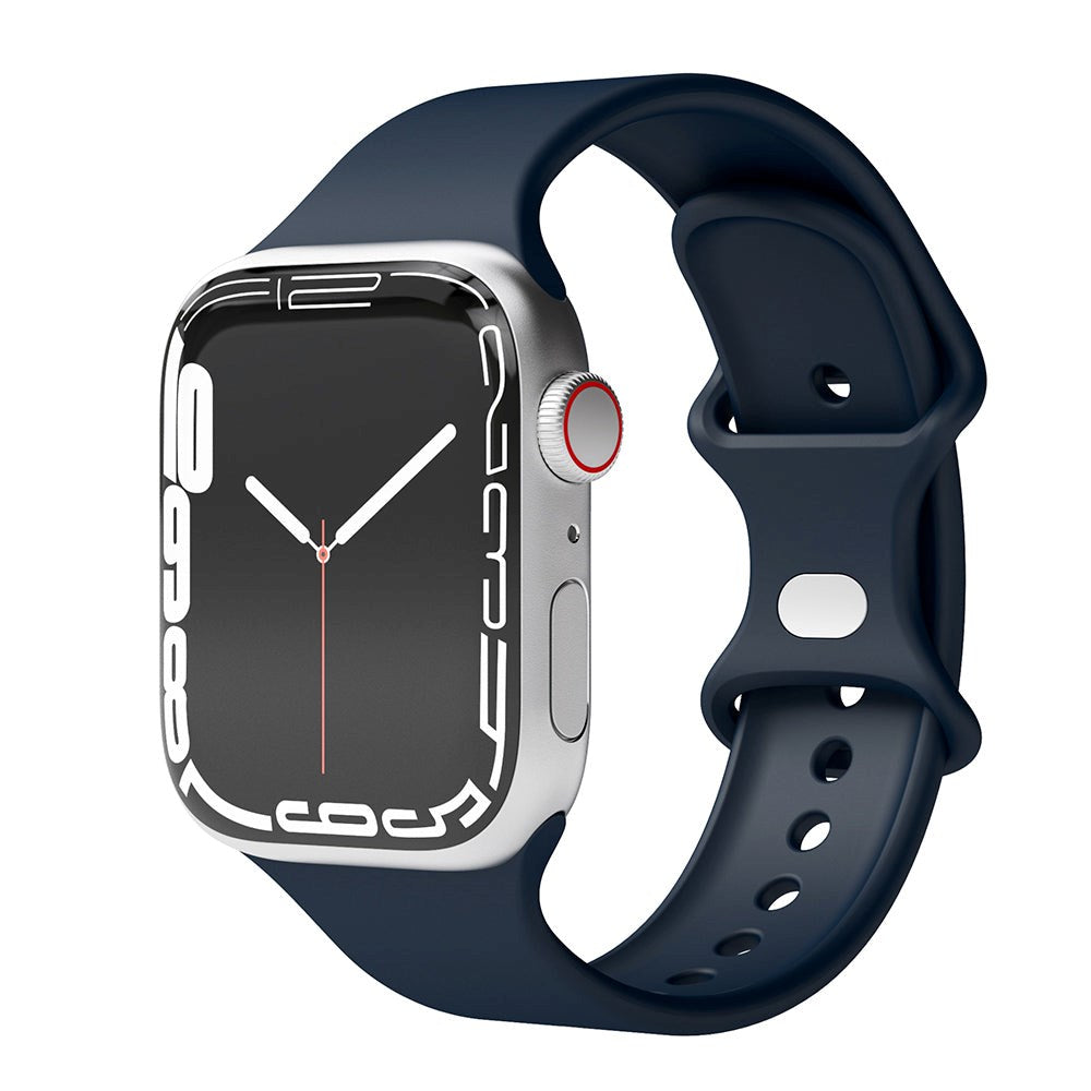 Vonmählen Apple Watch (42/44/SE/45/46/49mm) Classic Band Band Silikon Rem - Mörkblå