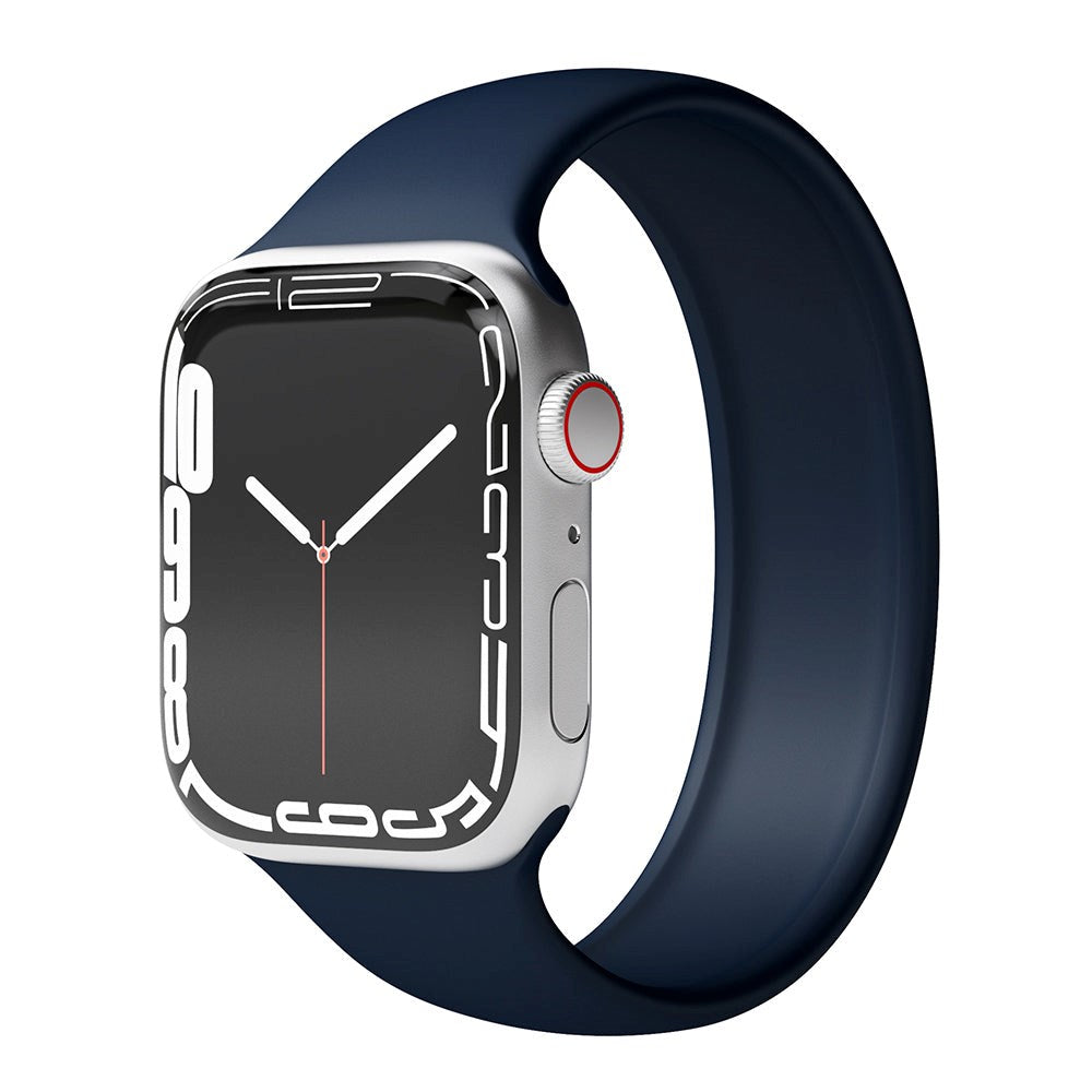 Vonmählen Apple Watch (42/44/SE/45/46/49mm) Solo Loop Band Small Silikon Rem - Mörkblå