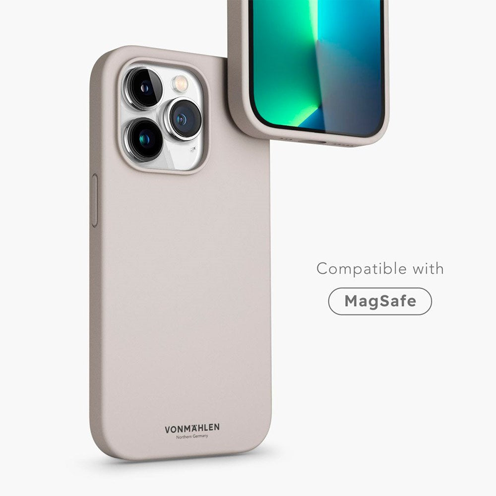 Vonmählen iPhone 13 Pro Eco Silikon Skal - MagSafe Kompatibelt - Beige