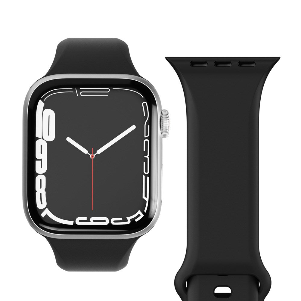 Vonmählen Apple Watch (42/44/SE/45/46/49mm) Classic Band 2 Återvunnet Silikon Rem - Svart