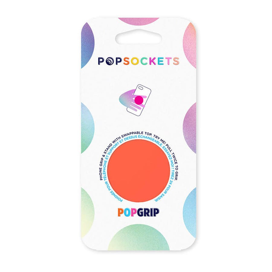 PopSockets PopGrip Avtagbart Grepp med Stativfunktion - Neon Electric Orange