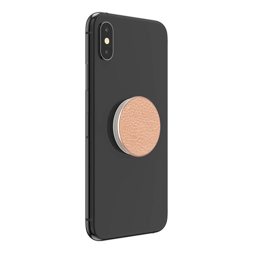 PopSockets Pebbled Vegan Leather Rose Gold Premium Holder and Stand