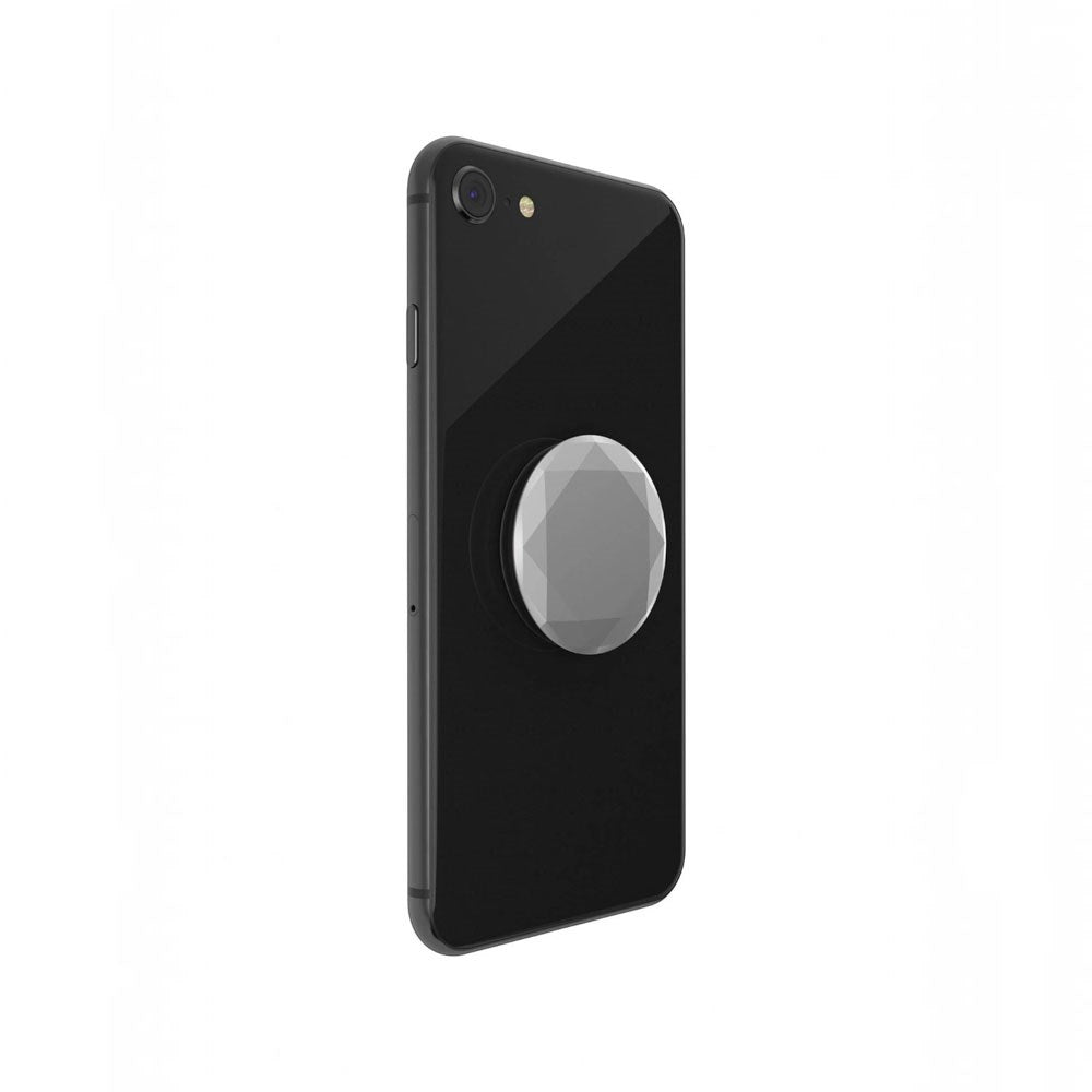 PopSockets PopGrip Avtagbart Grepp med Stativfunktion - Metallic Diamond Silver