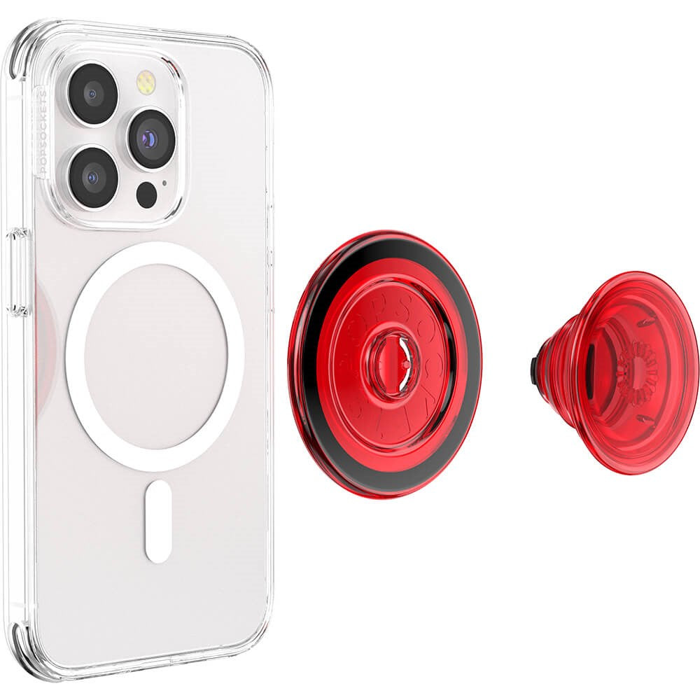 POPSOCKETS PopGrip Danger Red Translucent MagSafe - Stativ och Grepp