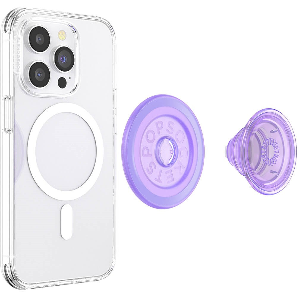 POPSOCKETS PopGrip Lavender Translucent MagSafe - Stativ och Grepp