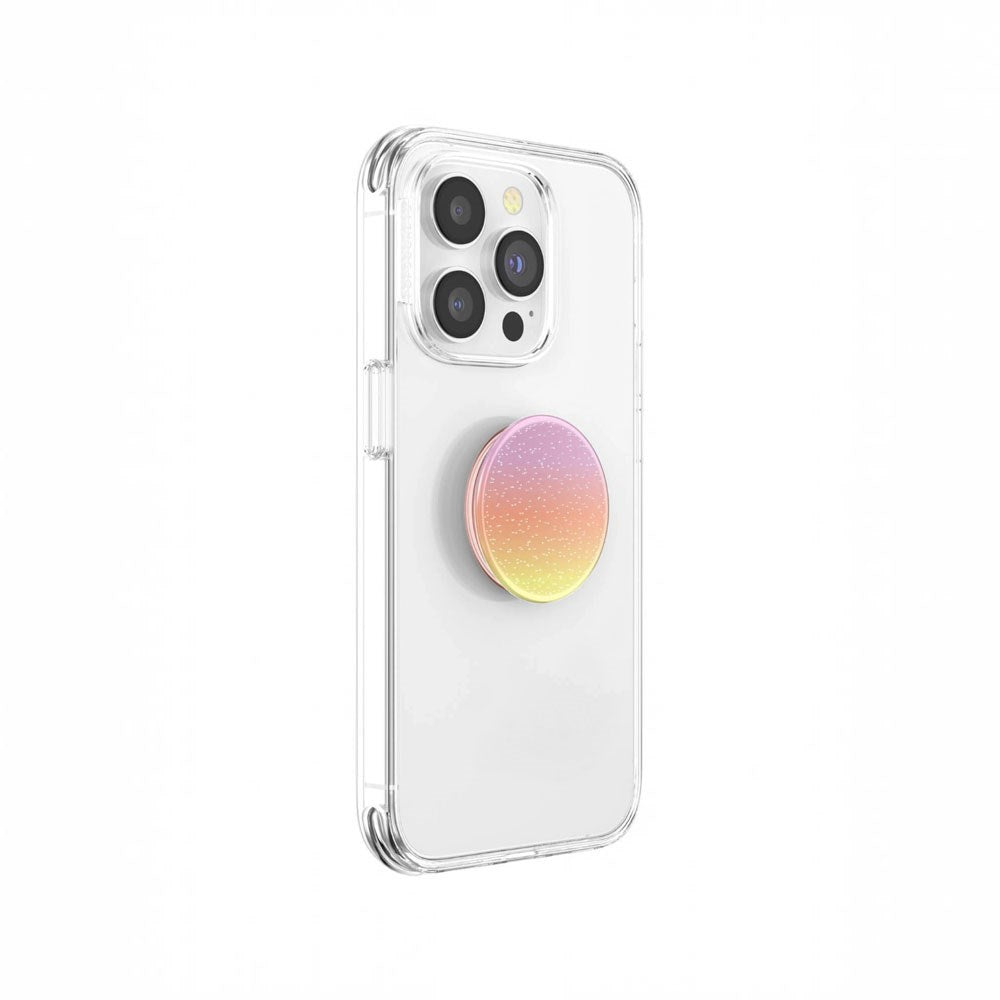 PopSockets PopGrip Avtagbart Grepp med Stativfunktion - Glitter Aura Sunrise