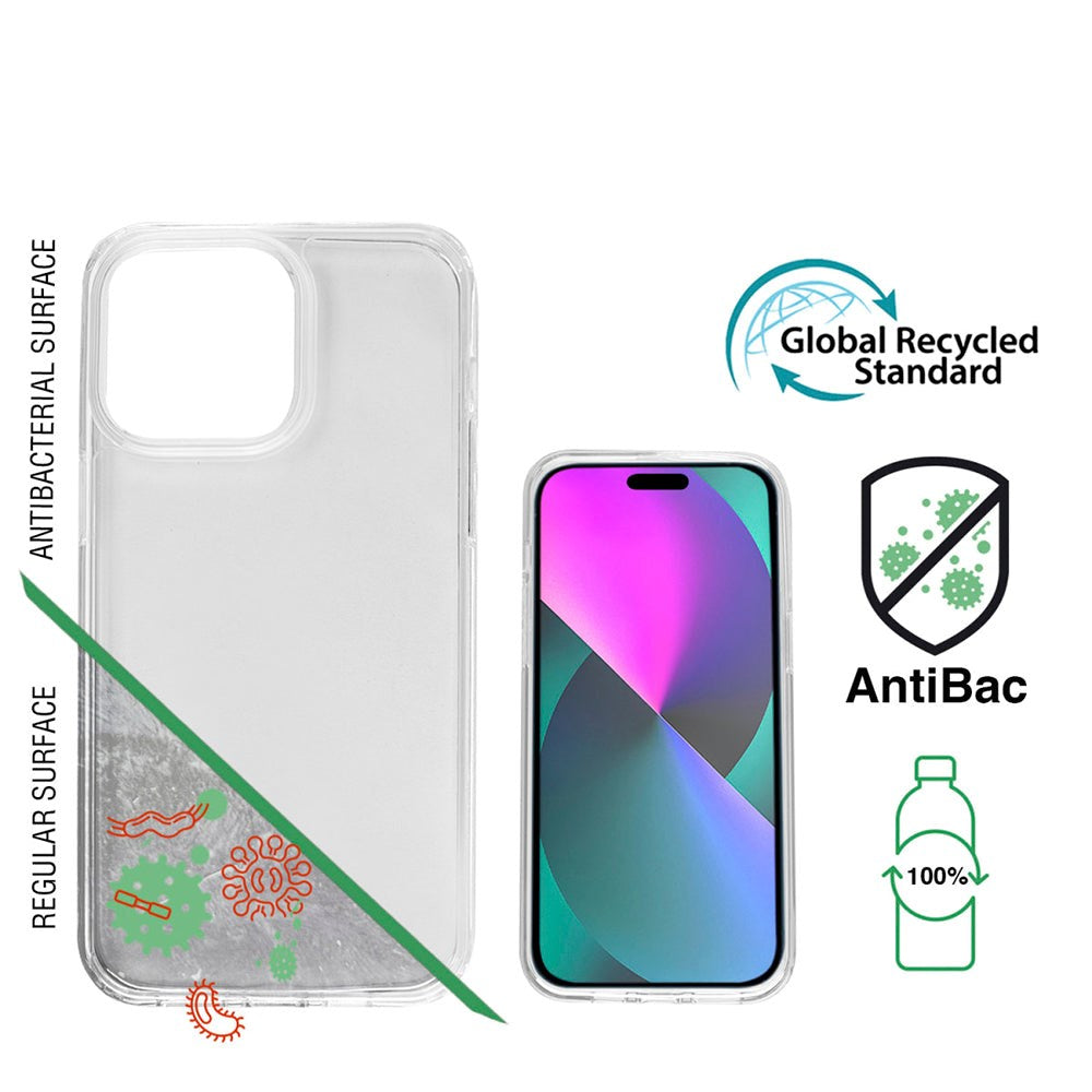 iPhone 14 Pro 4Smarts AntiBac Eco Skal - 100% Återvunnen Plast - Transparent