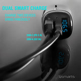 4Smarts Media & Assist 2 - Car Charger m. USB-C (PD) / USB-A & Bluetooth FM-sändare-Silver