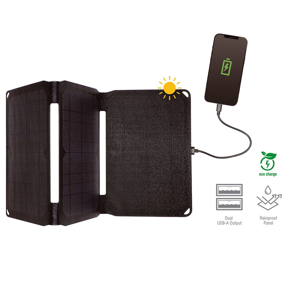 4smarts VoltSolar 21W Vikbar solpanel med 2x USB-A - Svart