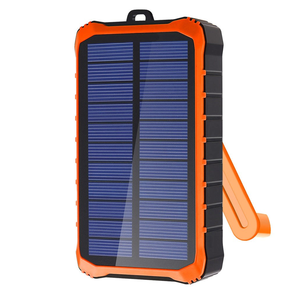 4smarts Prepper Powerbank 12.000mAh m. Solcell - 2 x USB-A - Svart / Orange