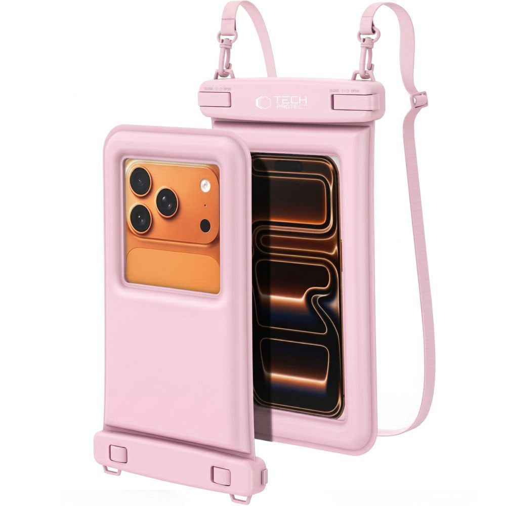 Tech-Protect Flytande Vattentätt Fodral - Max.: 185 x 110 mm - Rosa