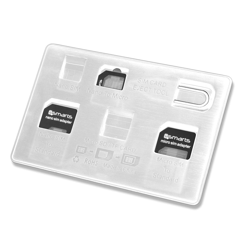 4SMARTS SIM Card Organizer - SIM-kortsadapter (Micro SIM + Nano SIM) - Vit