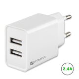 4Smarts VoltPlug Dual 24W Väggladdare med 2 x USB-A - Vit